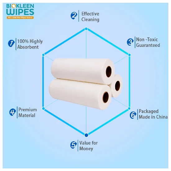 Biokleen Logo personnalisé lavable grand seau de démaquillant biodégradable marque privée lingettes sèches nettoyantes sensibles pour bébés
